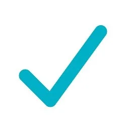 Blue checkmark icon on a white background.