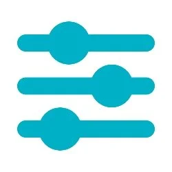 Three horizontal blue sliders with circular knobs