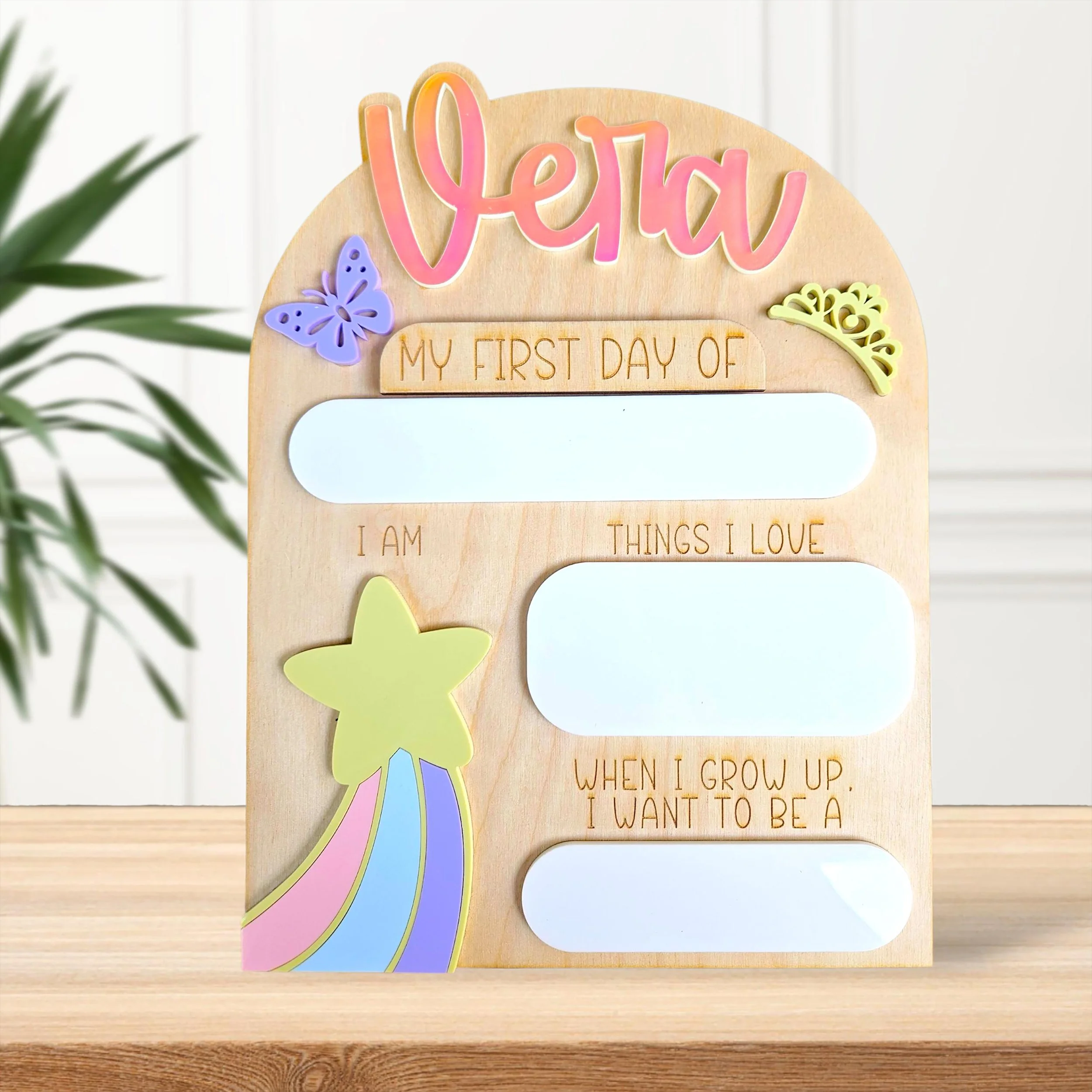 Personalized First and Last Day of School Sign: Reusable Dry Erase Photo Prop