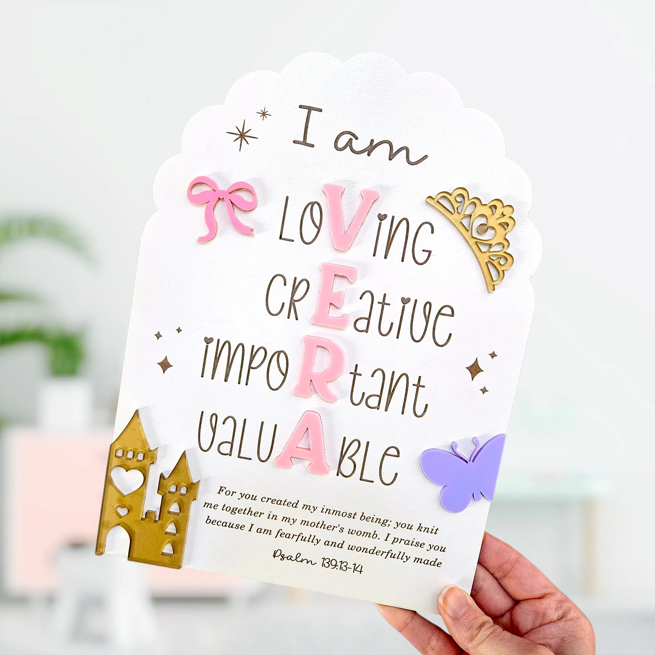 Personalized Princess Affirmation Sign: Laser Cut Kids Room Decor