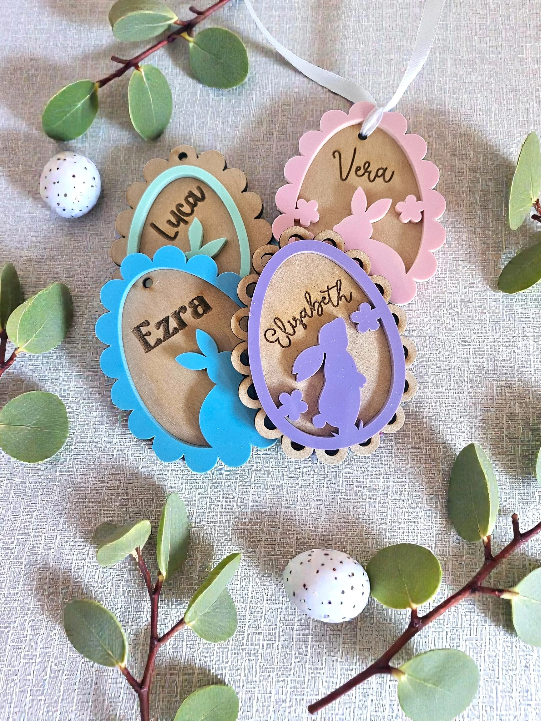 Personalized Easter Basket Tag: Custom Egg Name Tag