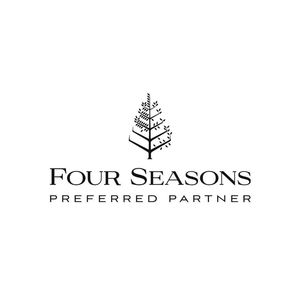 Black logo with a tree graphic and the text 'Four Seasons Preferred Partner'
