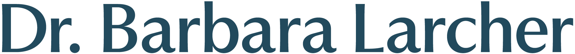 Text in Großbuchstaben, das 'Dr. Barbara Larcher' lautet.