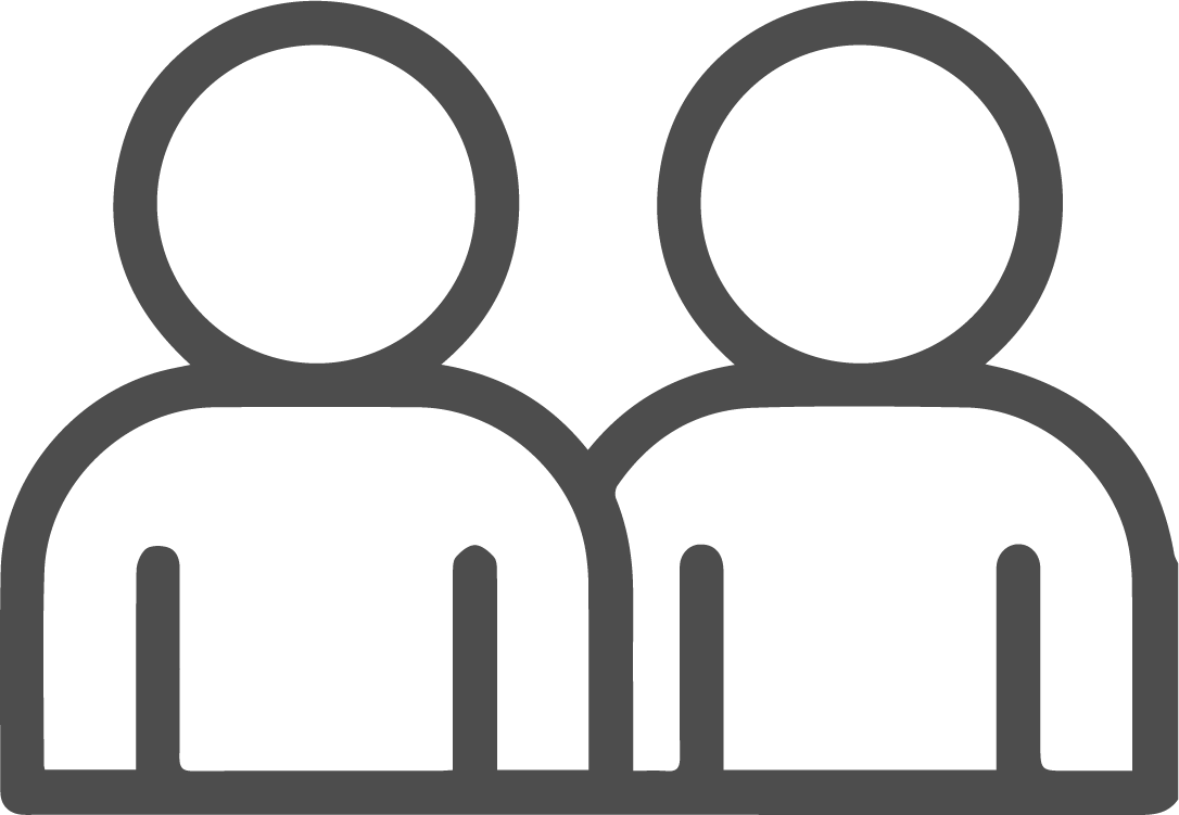 Silhouette icon of two people standing side by side.