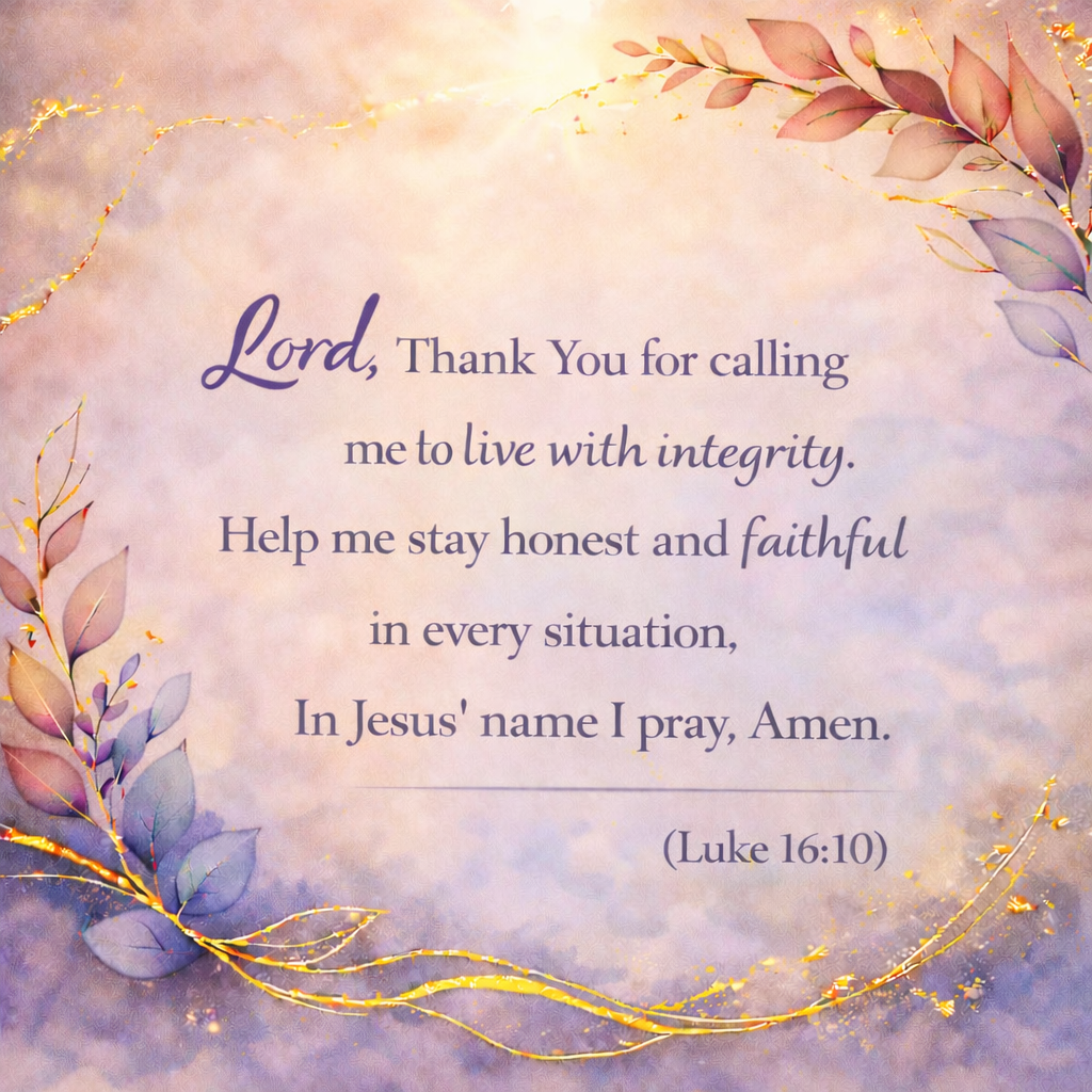 Daily Prayer - A Prayer for Help in Staying Honest and Faithful