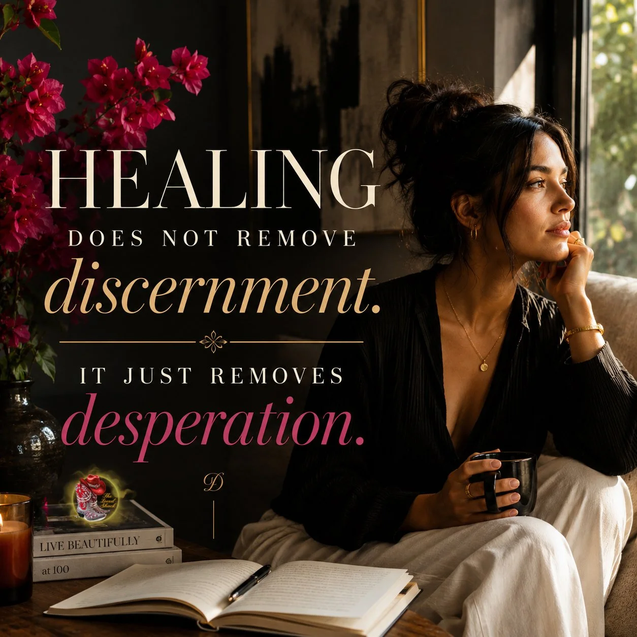 Loved Shack and Tammy Tangent share that healing does not remove discernment. It just removes desperation. God's daughters know this when they lean into His Loving Arms.
