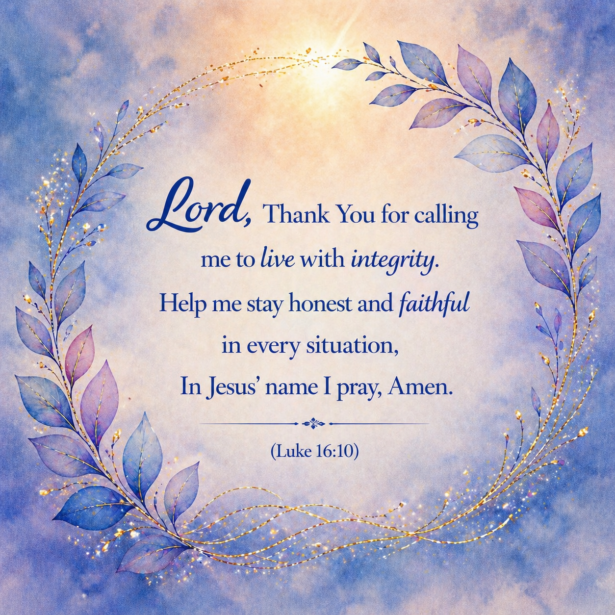 Daily Prayer - A Prayer for Help in Staying Honest and Faithful