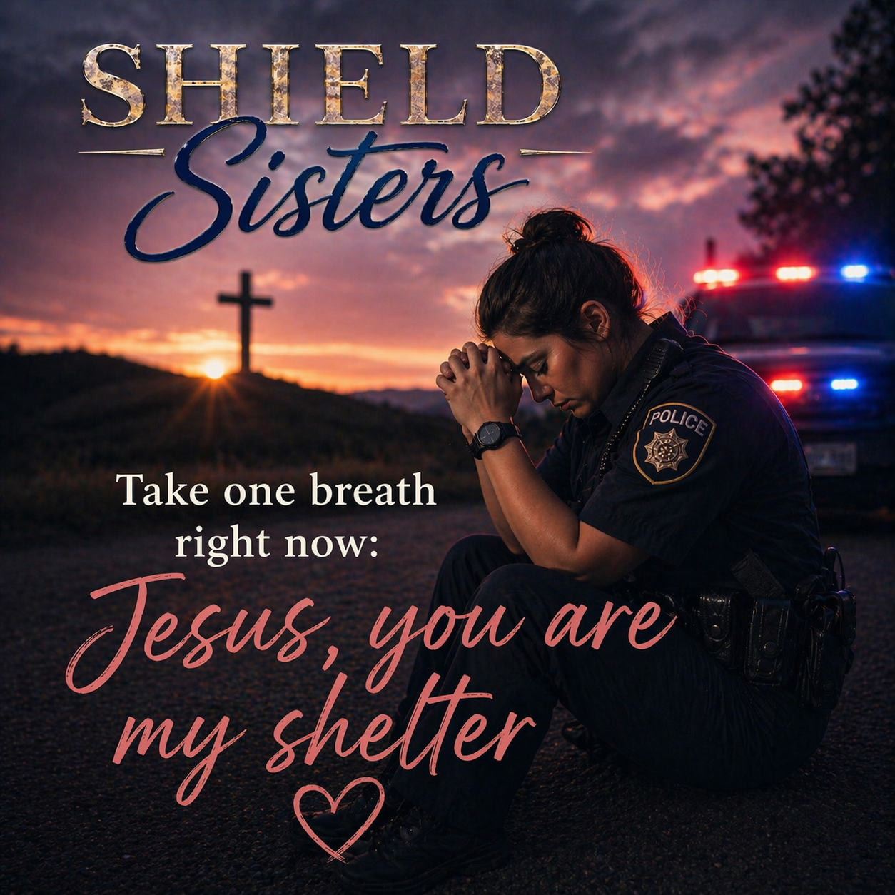 Loved Shack Devotional for women in law enforcement and corrections. Psalm 46:1, "One Breath at a Time." Some calls don't leave when the shift ends. You've learned how to keep going anyway. To steady your hands. To answer the next call. To carry what
