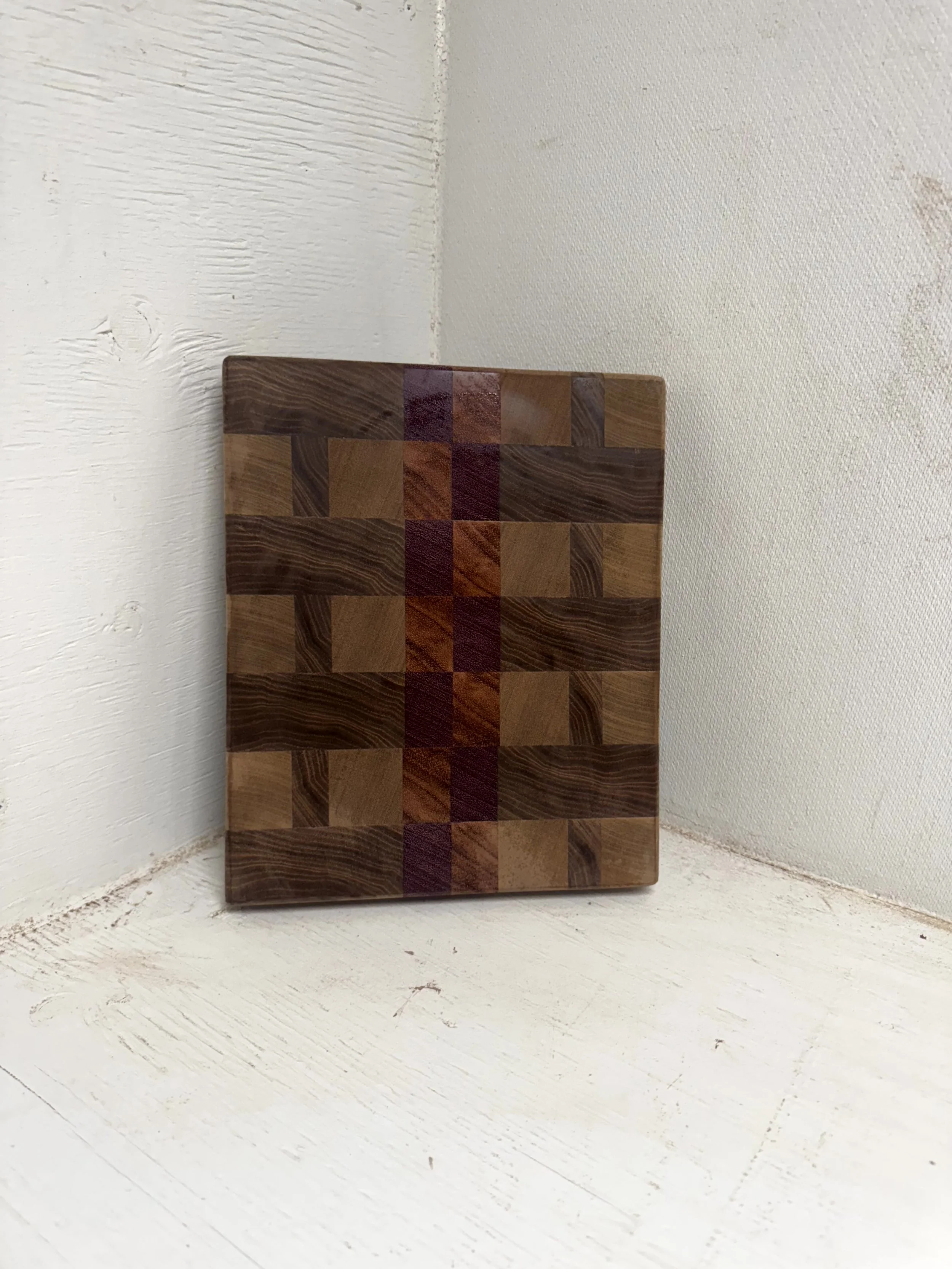 End Grain Gingham Cutting Board — No. 21