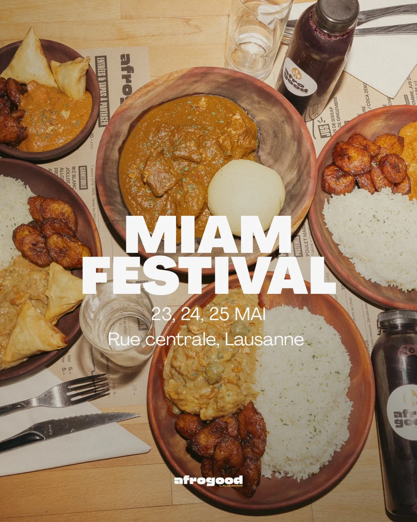 On l&rsquo;a fait. 🎉

Afrogood sera au Miam Festival les 23, 24 et 25 mai &mdash; Place Centrale, Lausanne.

Will cuisinera en direct. Vous mangerez. On dansera (peut-&ecirc;tre).

Taguez quelqu&rsquo;un que vous amenez avec vous 🖤.

#miamfestival 