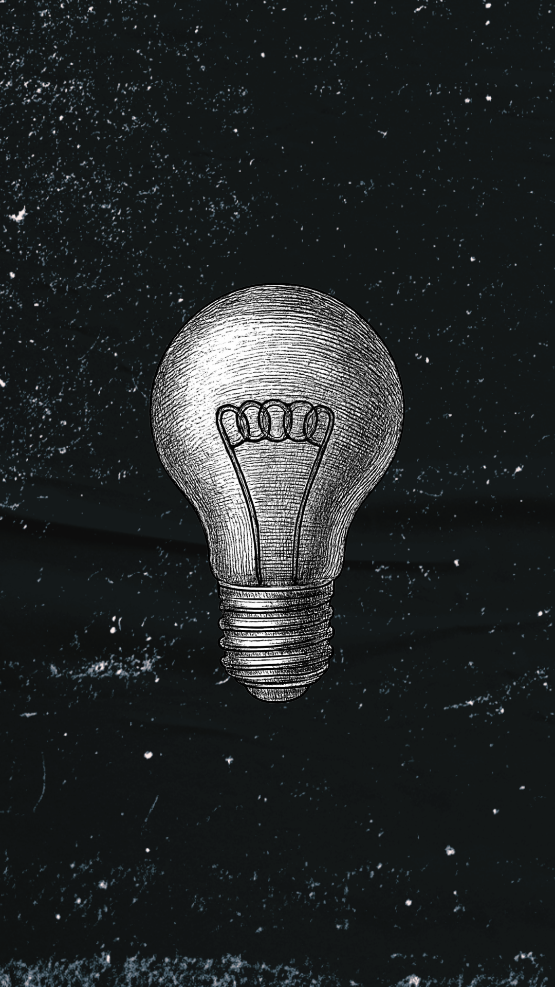 Illustrated lightbulb on a black background.