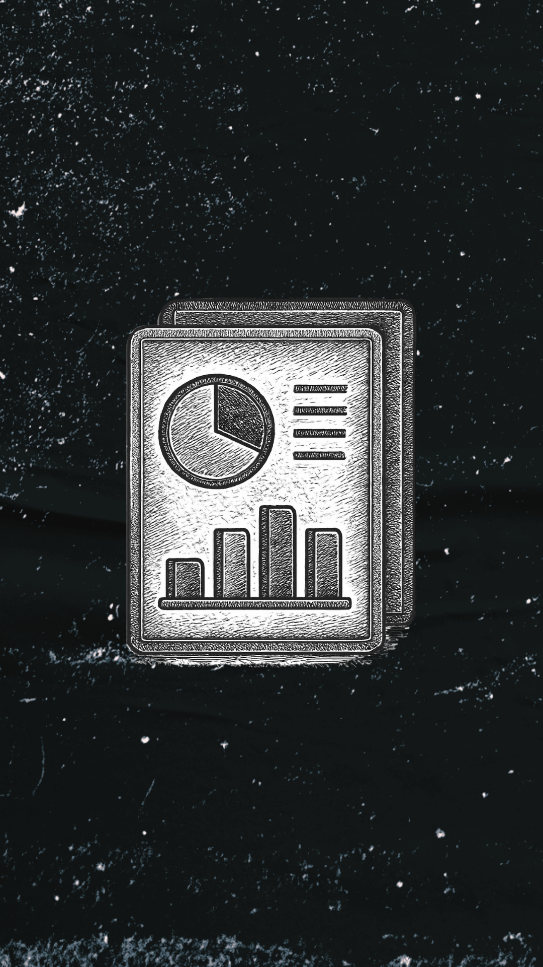 Illustrated business report on a black background.