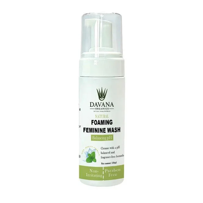 Davana Organics Natural Foaming Feminine Wash – pH Balancing, Fragrance-Free Intimate Cleanser (150ml)