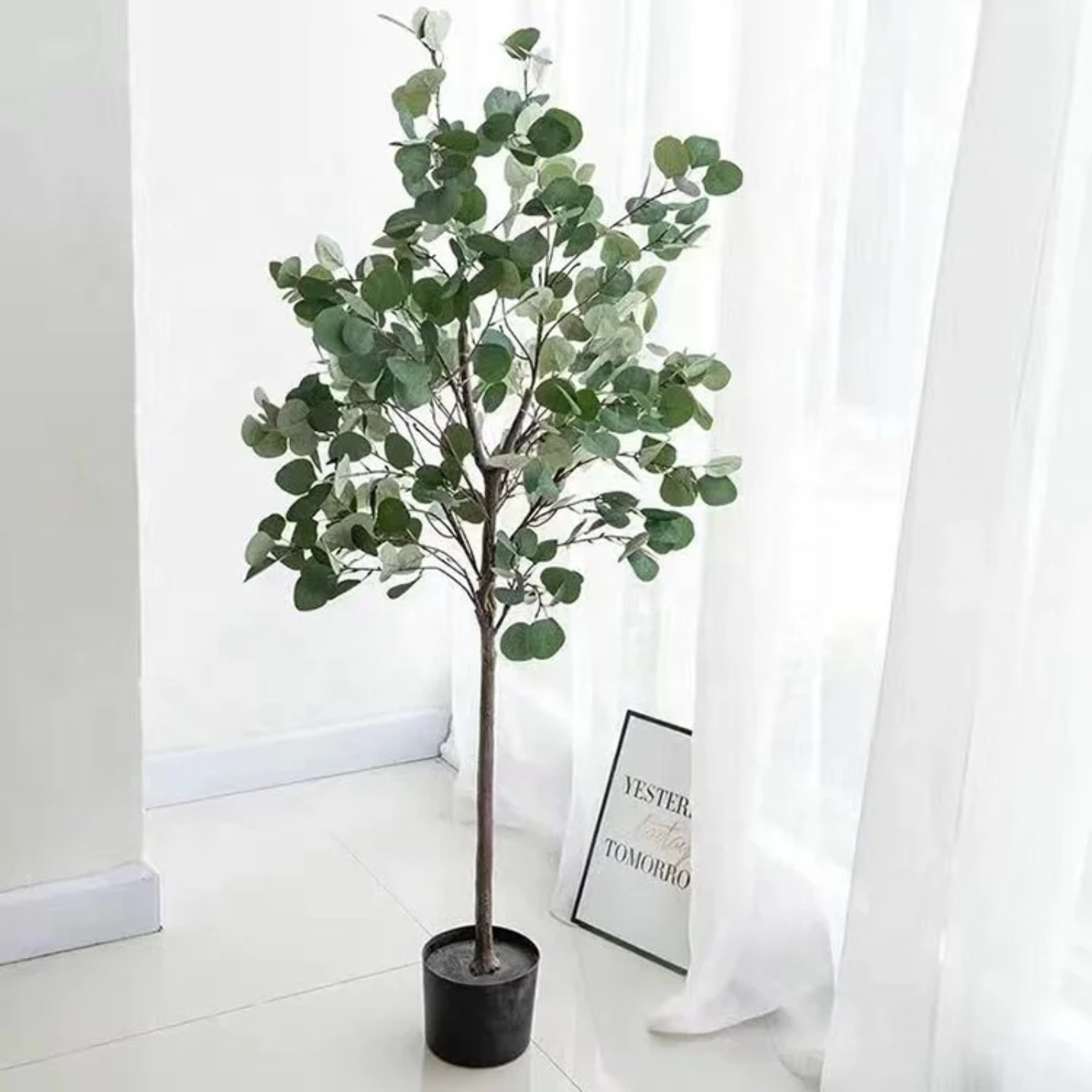 Artificial Eucalyptus Tree (Silver Dollar Gum) – 120cm Realistic Gum Tree