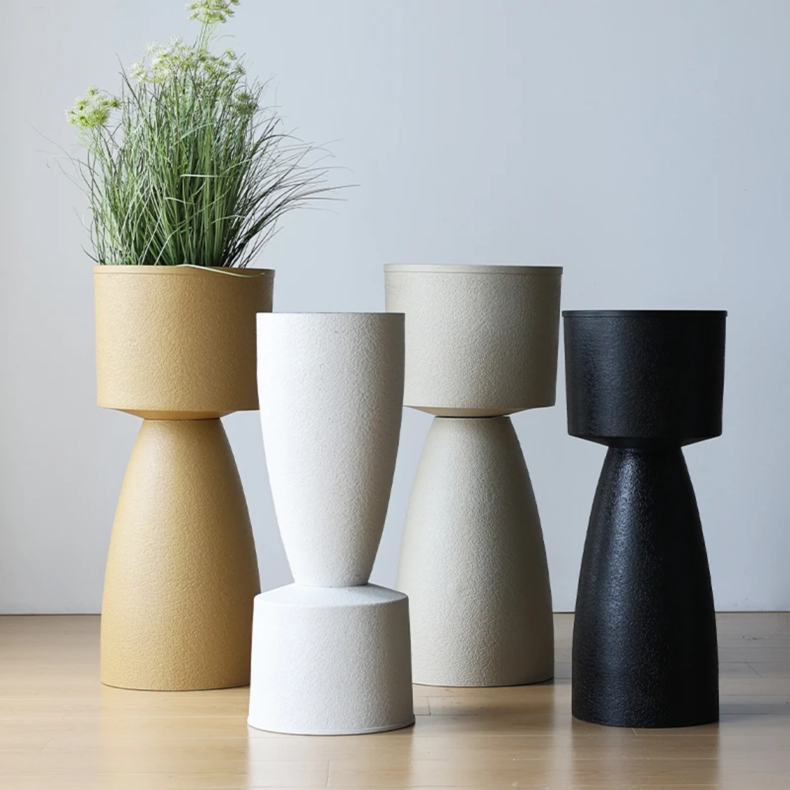 Modern Hourglass Pedestal Pot