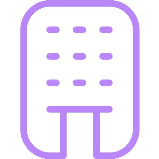 Icon of a mobile phone with a numeric keypad.