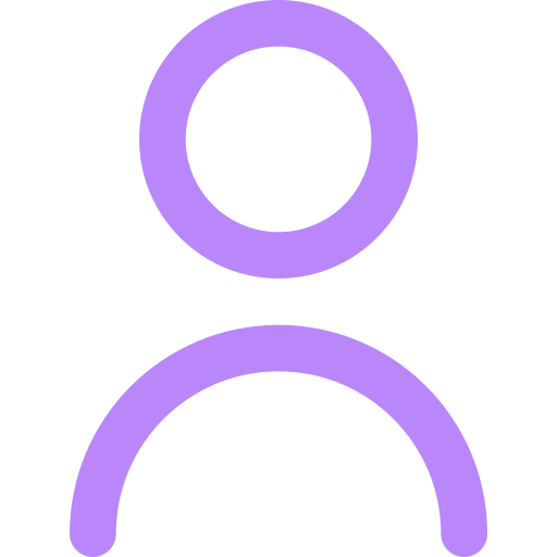 Outline of a person icon in purple