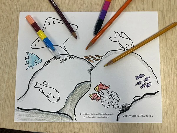 Coloring Page - 2 for 1 - "Underwater Reef"
