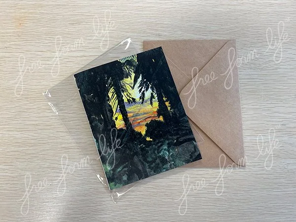 Greeting Card - "Setting Sun At The Oasis"