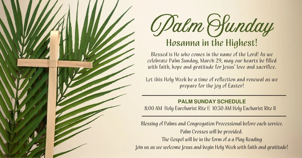 Celebrate Holy Week at Grace Episcopal Church, 4110 S. Ridgewood Ave., Port Orange, FL #portorangechurch #daytonaareachurch #episcopalchurch
