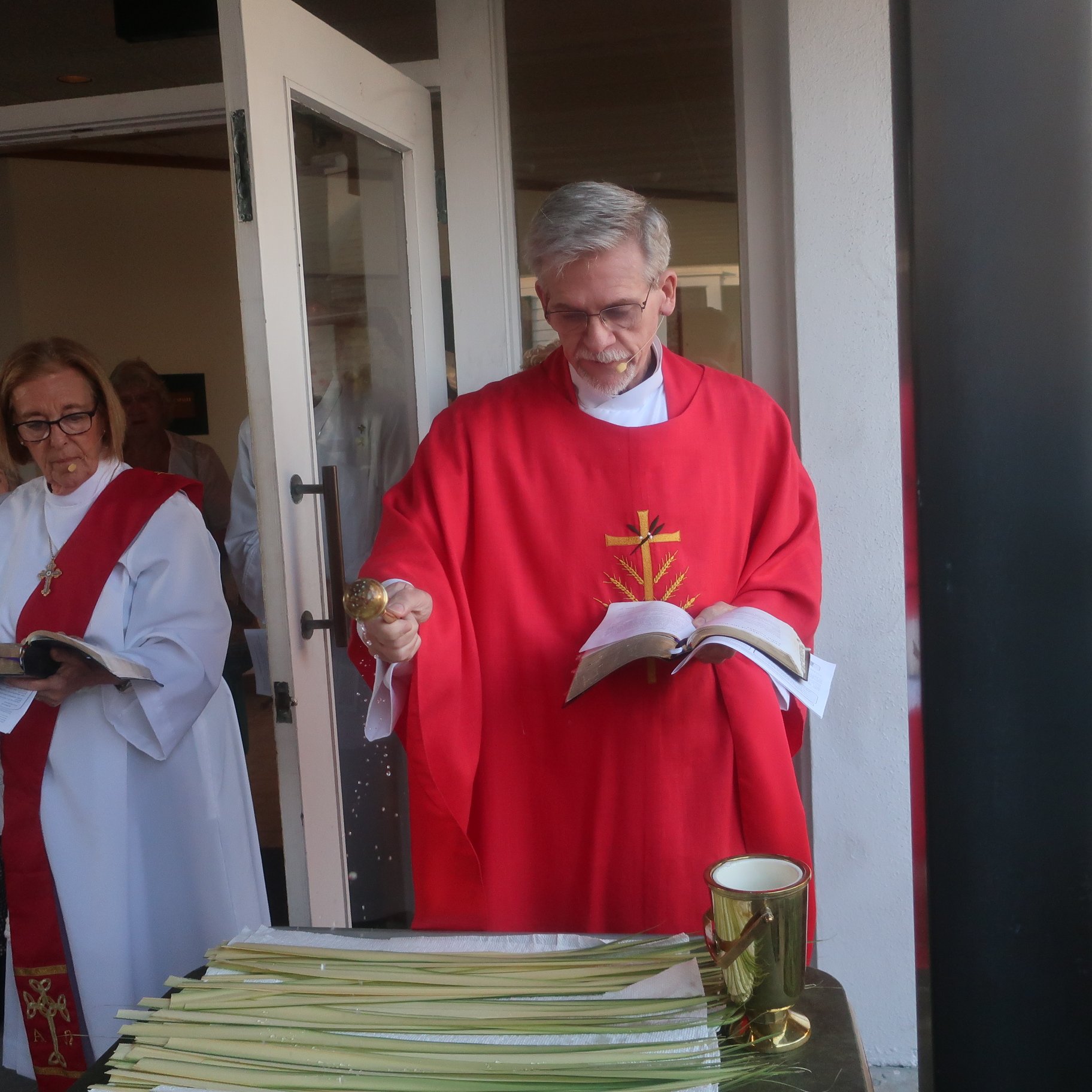 Palm Sunday was celebrated at Grace Episcopal Church March 29, 2026, with a palm procession and a play reading for the Gospel at both services, and a choir in the 8 a.m. service. Holy Week continues with Stations of the Cross at 5:15 p.m. and a and  