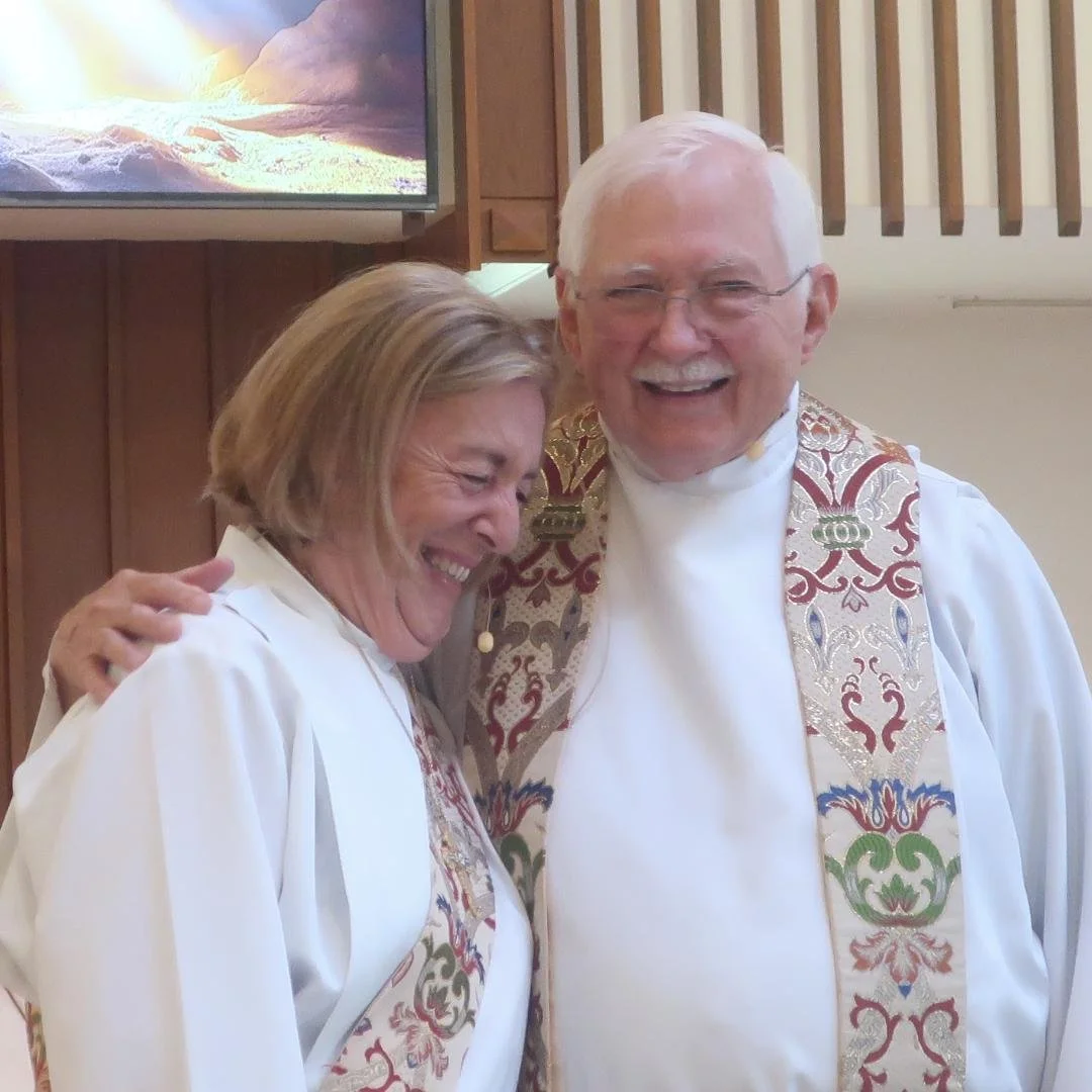On the Second Sunday of Easter, Grace Episcopal Church was honored to have visiting priest, Fr. Ernie Bennett leading the services. He's seen here sharing a laugh with Deacon Jonnette DeMarsico.
#portorangechurch #daytonaareachurch #episcopalchurch