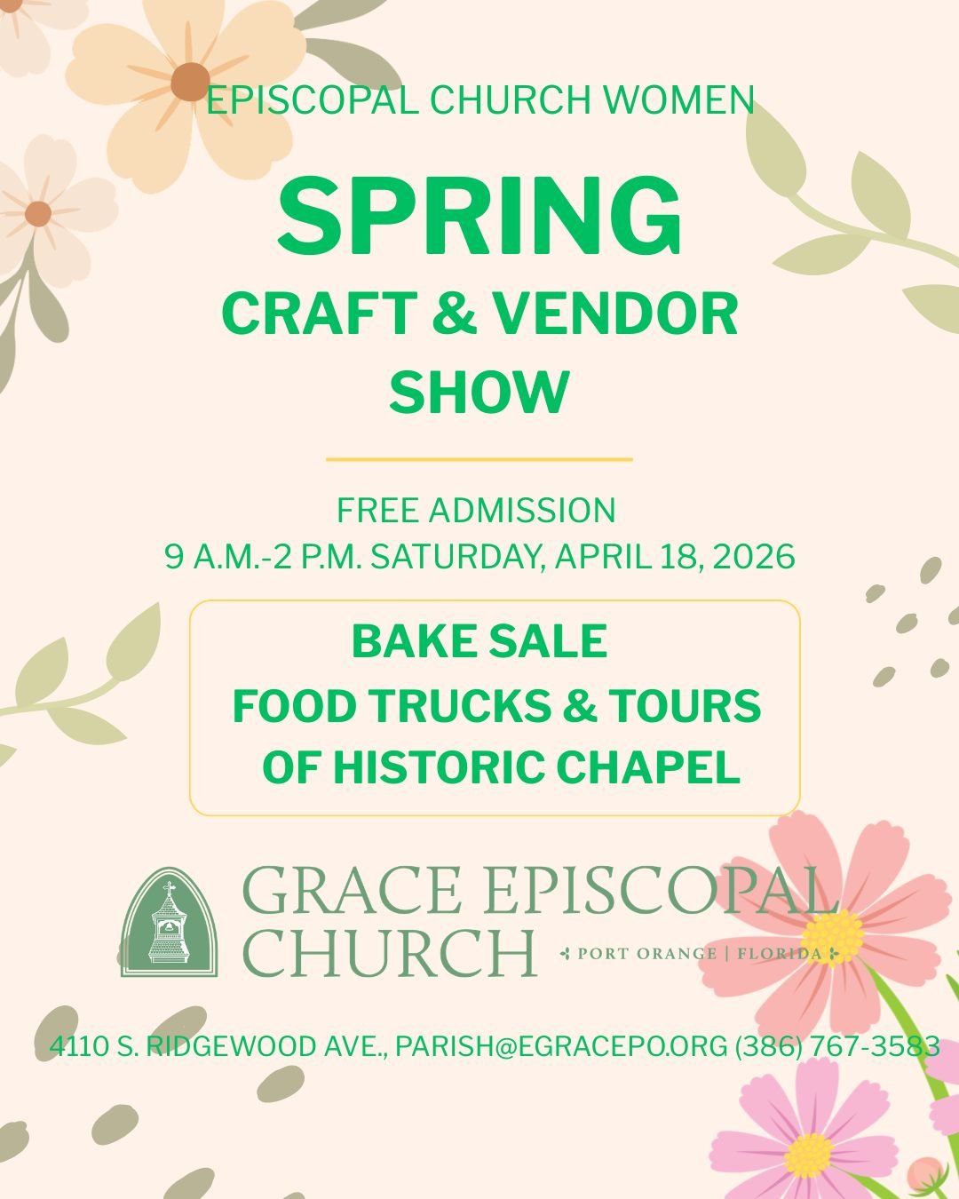Presented by For the Love of Shopping, the show will spread out across the church grounds.
#portorangechurch #daytonaareachurch #episcopalchurch