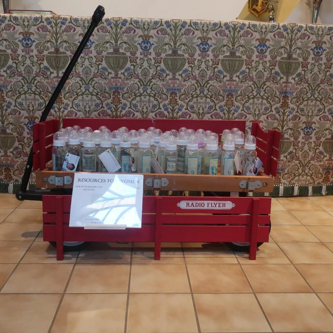 The Grace Church Outreach Committee Baby Bottle Fundraising Drive begins Mother&rsquo;s Day (May 10 this year) with a distribution of baby bottles to the congregation to fill with tax-deductible change/donations to benefit Resources for Women of Dayt