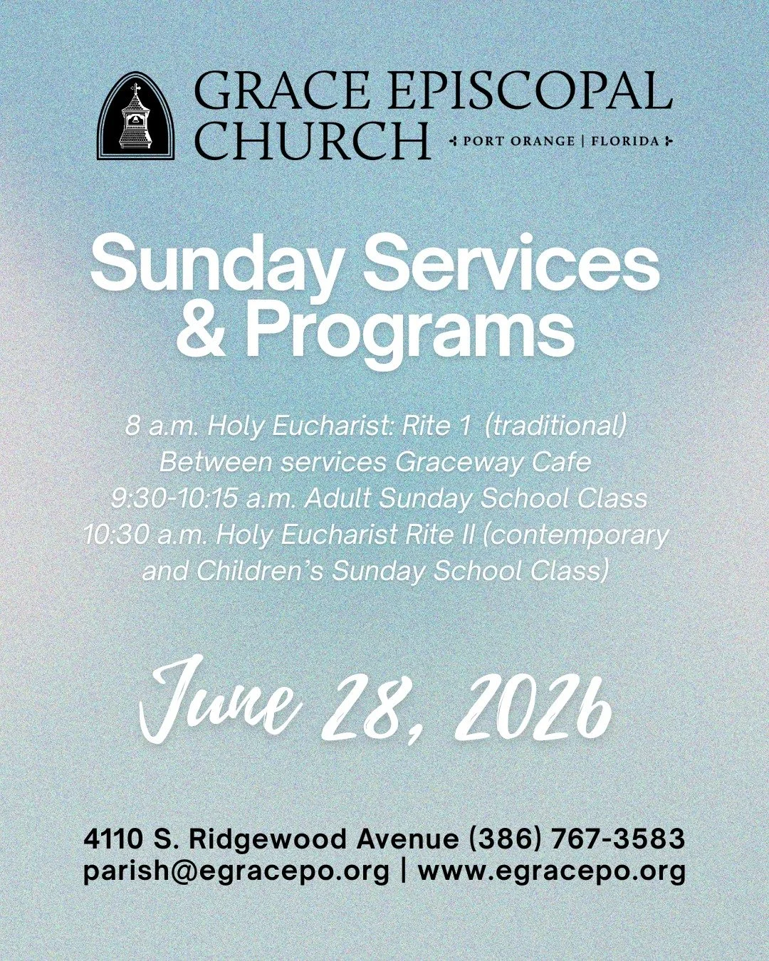 As the first half of 2026 comes to a close, it's a great time to reflect on the past few months. For some guidance moving forward, join us!

#portorangechurch #daytonaareachurch #episcopalchurch #gracechurch
