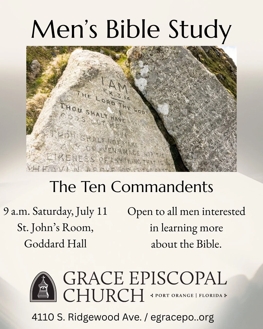 Please join us as we begin a new study series on the Ten Commandents.

#portorangechurch #daytonaareachurch #episcopalchurch #gracechurch