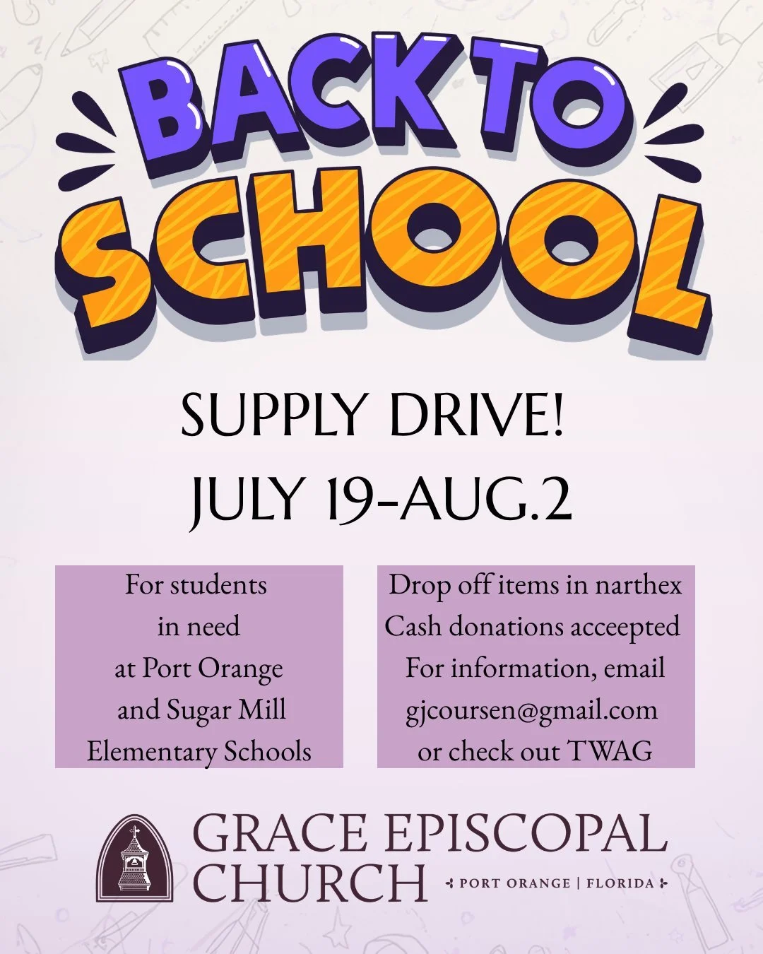 Requested Supplies: Copy Paper; Pencils (sharpened if possible); Colored Pencils; Large Poster Boards; Skinny Expo Markers; Glue Sticks; Headphones (As low as $5 at discount stores); Small White Boards (writing lines on one side); Snacks; Storage bag