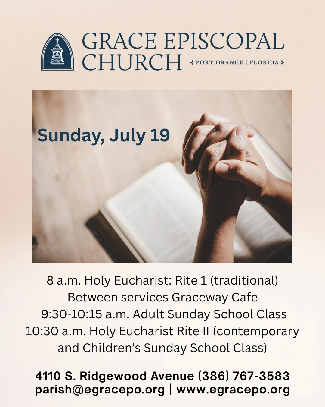 Please join us for a joyous worship of our God!

#portorangechurch #daytonaareachurch #episcopalchurch #gracechurch