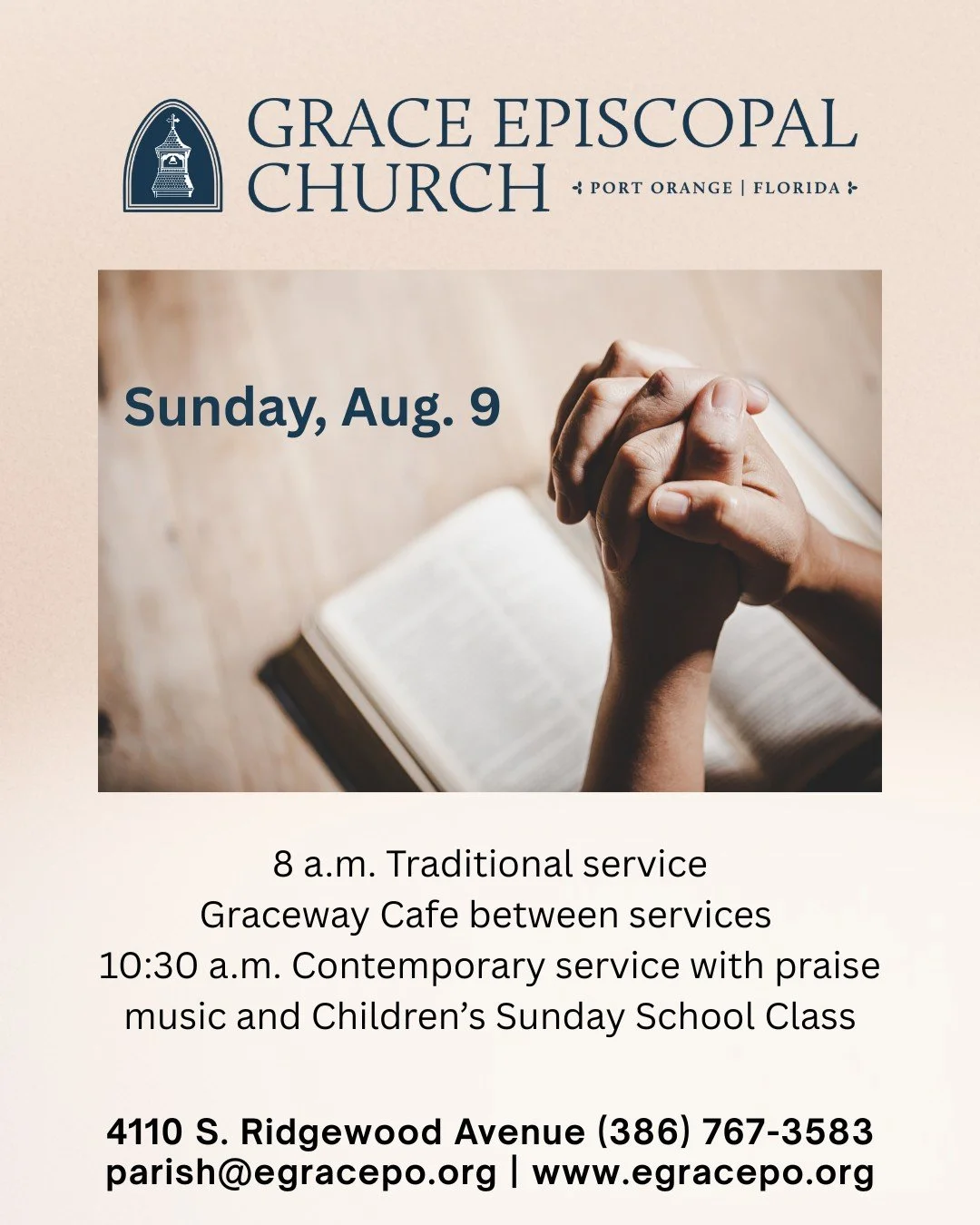 The "Church of Open Arms" awaits you and will help you in your spiritual journey!

#portorangechurch #daytonaareachurch #episcopalchurch #gracechurch
