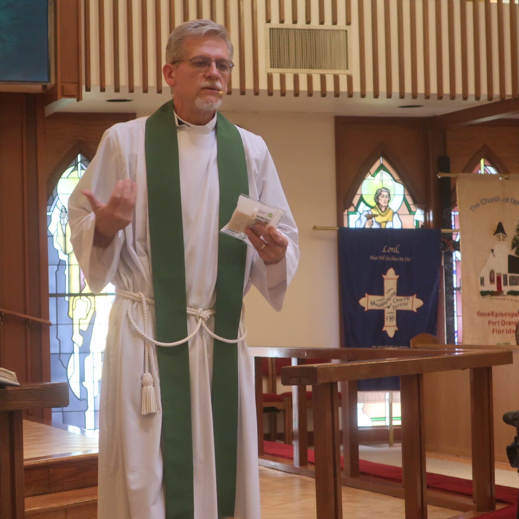 Fr. Gary Jackson explained Sunday, Sept. 6, in talking about the Safe Church initiative that just one layer of the project will have some holes, but all of the layers together will provide a solid effort in protecting the most vulnerable members of t