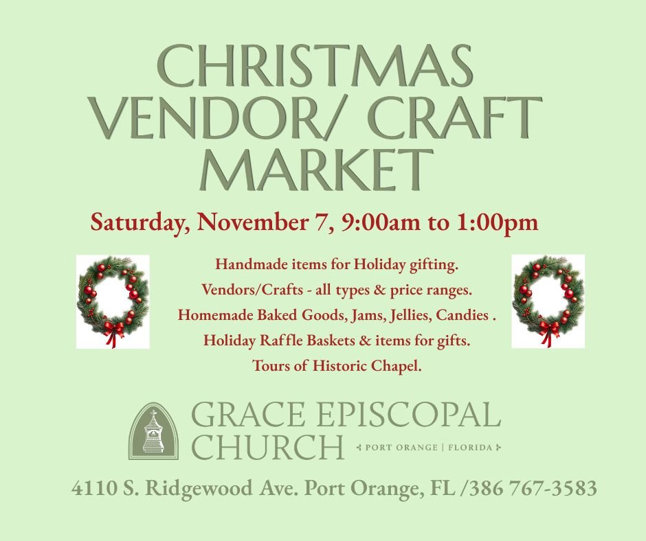 Get in some early Christmas gift shopping at our place!

#portorangechurch #daytonaareachurch #episcopalchurch #gracechurch