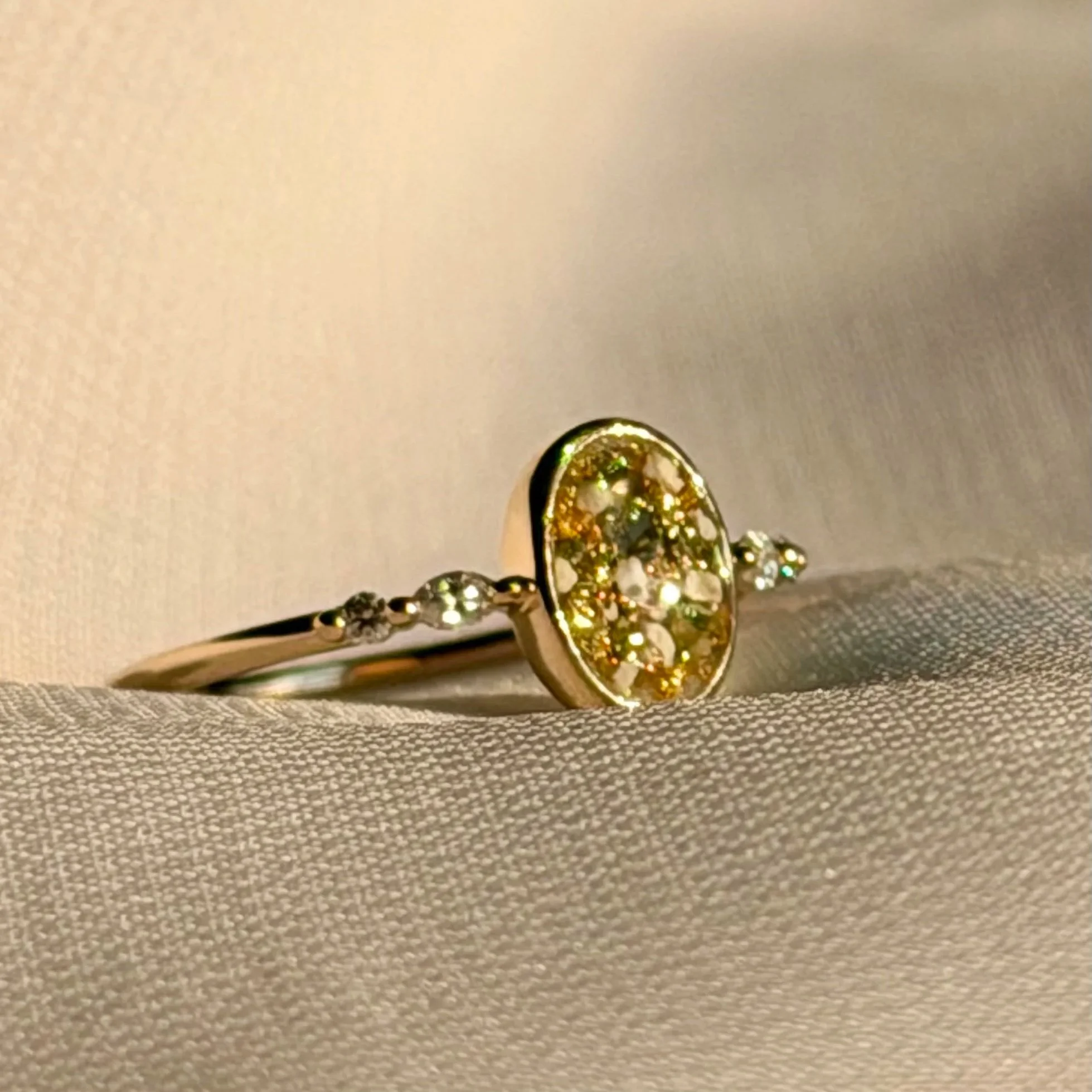 Custom Keepsake Memorial Ring with Ashes or Hair