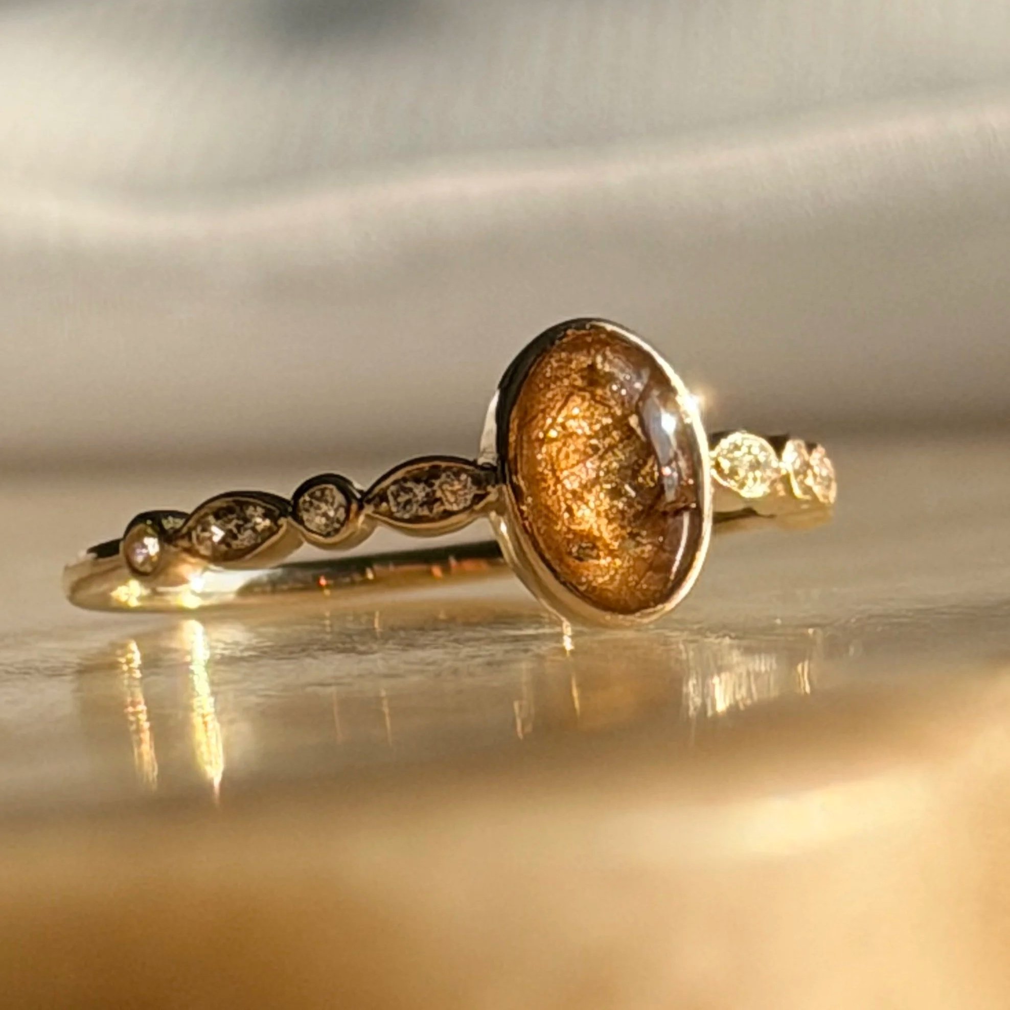 Custom Keepsake Memorial Ring with Ashes or Hair
