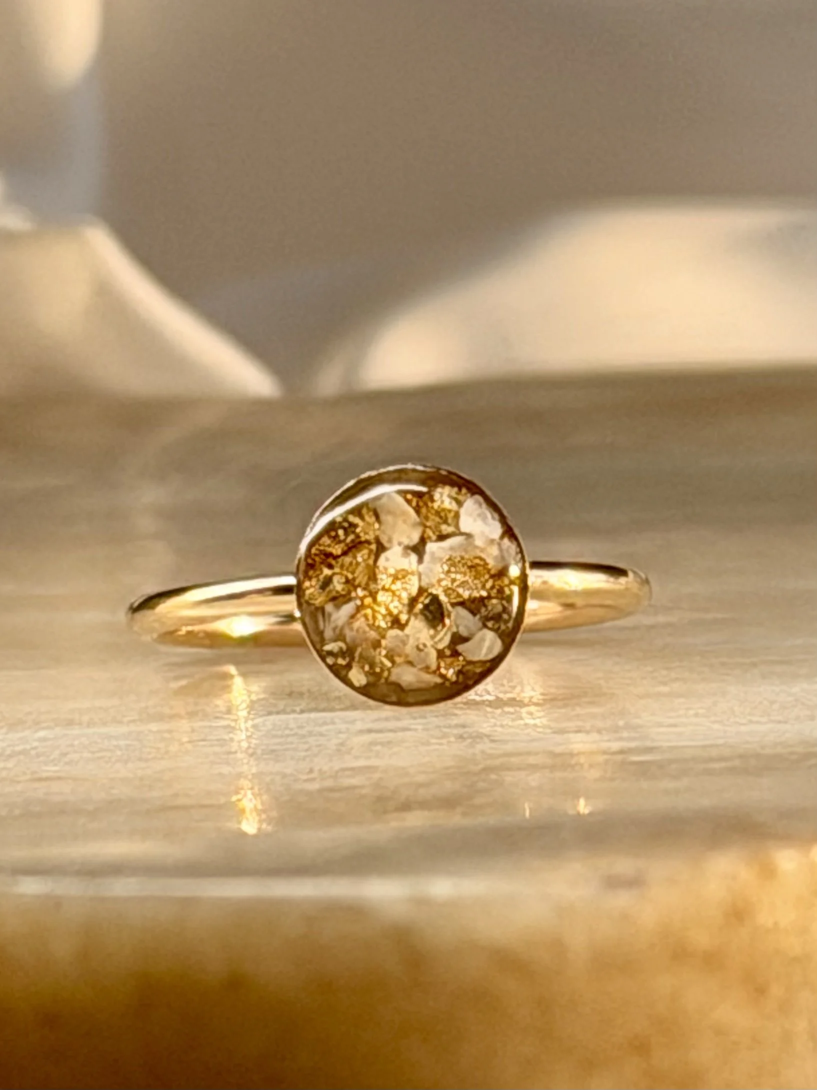 Custom Keepsake Memorial Ring with Ashes or Hair