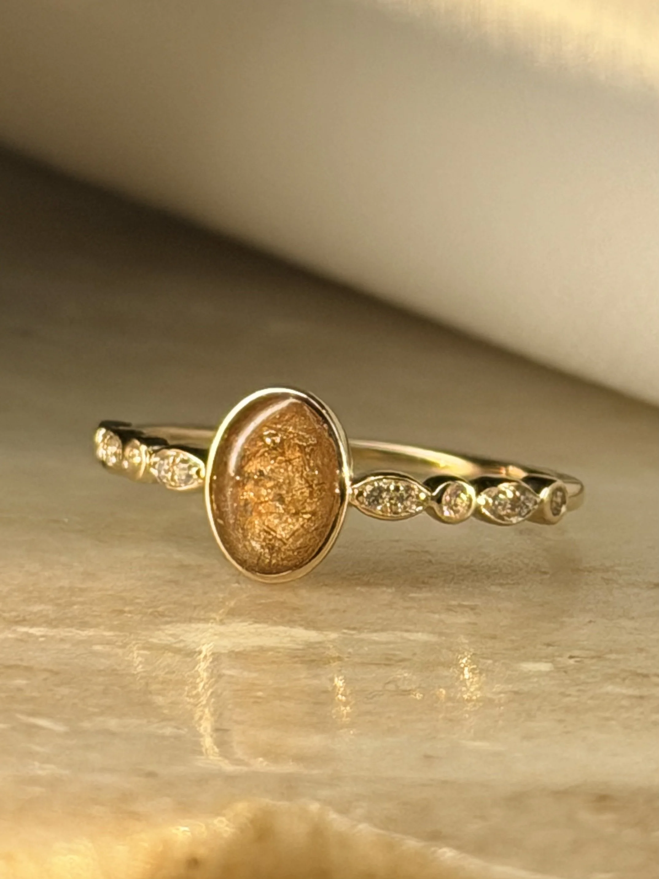 Custom Keepsake Memorial Ring with Ashes or Hair