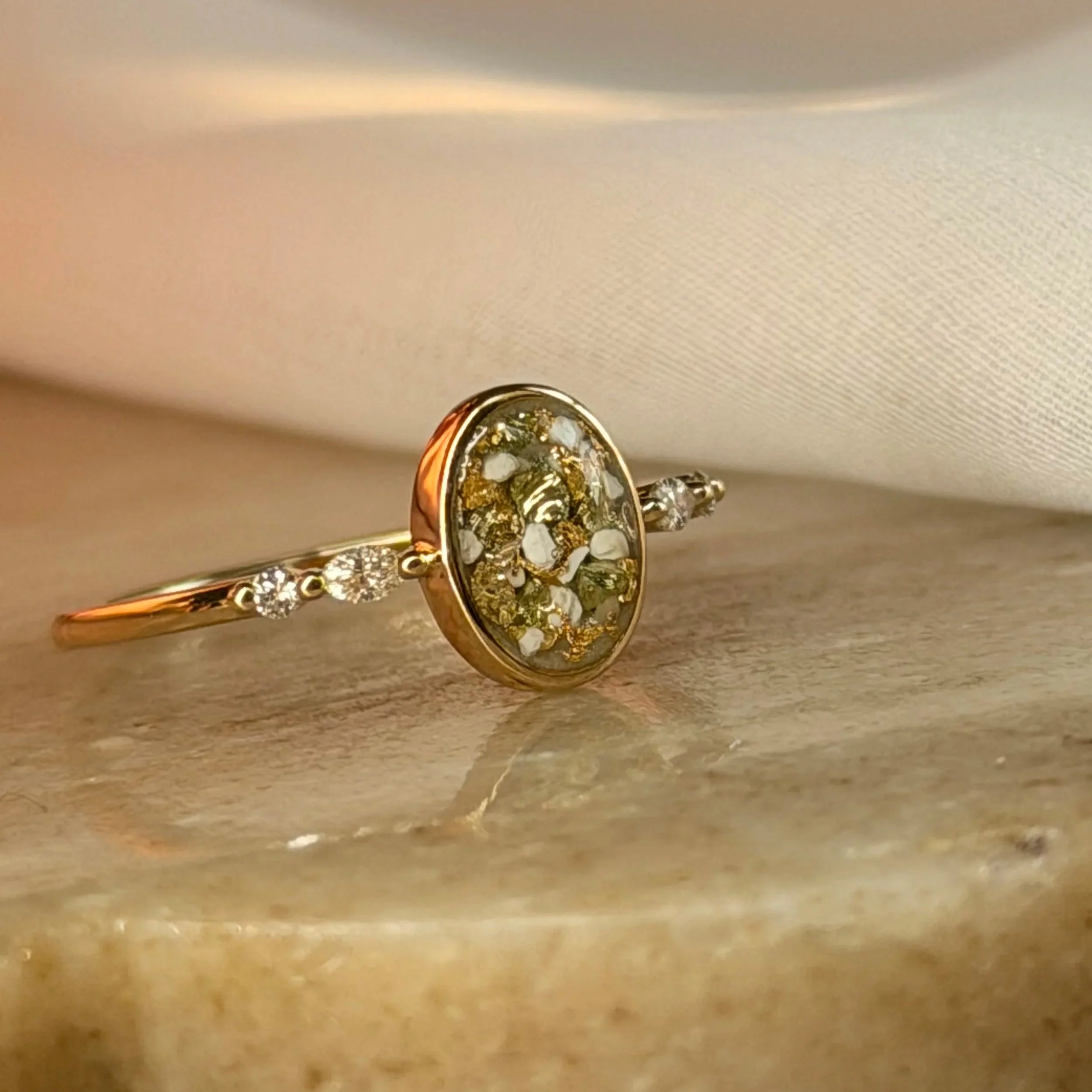 Custom Keepsake Memorial Ring with Ashes or Hair