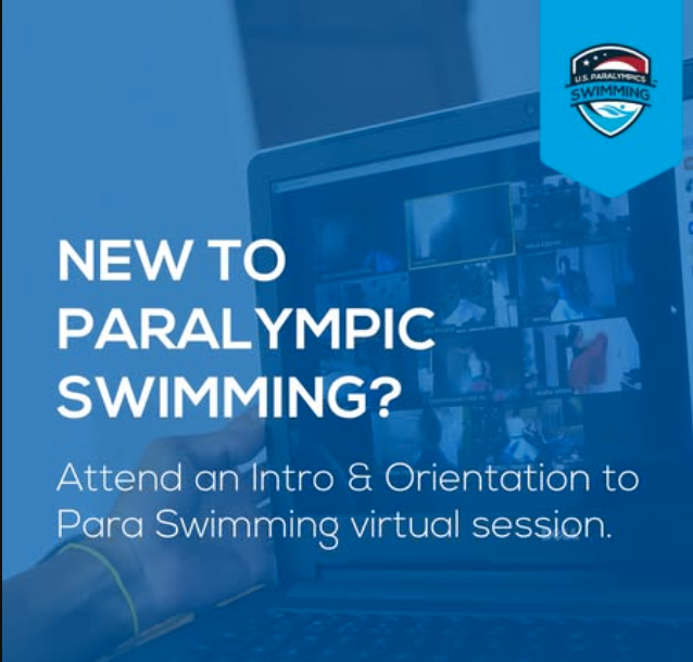 Screenshot of social media graphic with the text "New to Paralympic Swimming?"