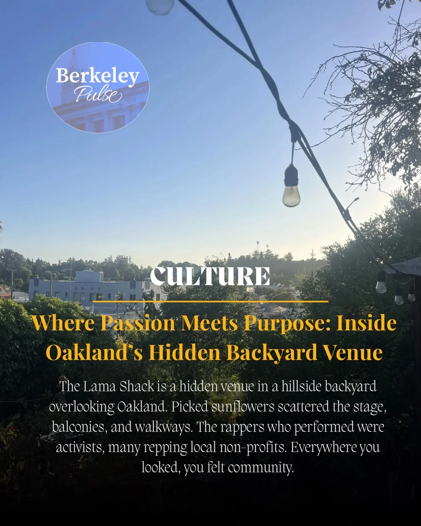 Last weekend at the Lama Shack, Cali Joy Productions and Infinite Chi curated a creative community in Oakland, featuring artists such as Sunspot Jonz, Equipto, Z-Man, DJ Mike, Naru Kwina, DJ BeatsMe and others in a backyard setting for educators, cre