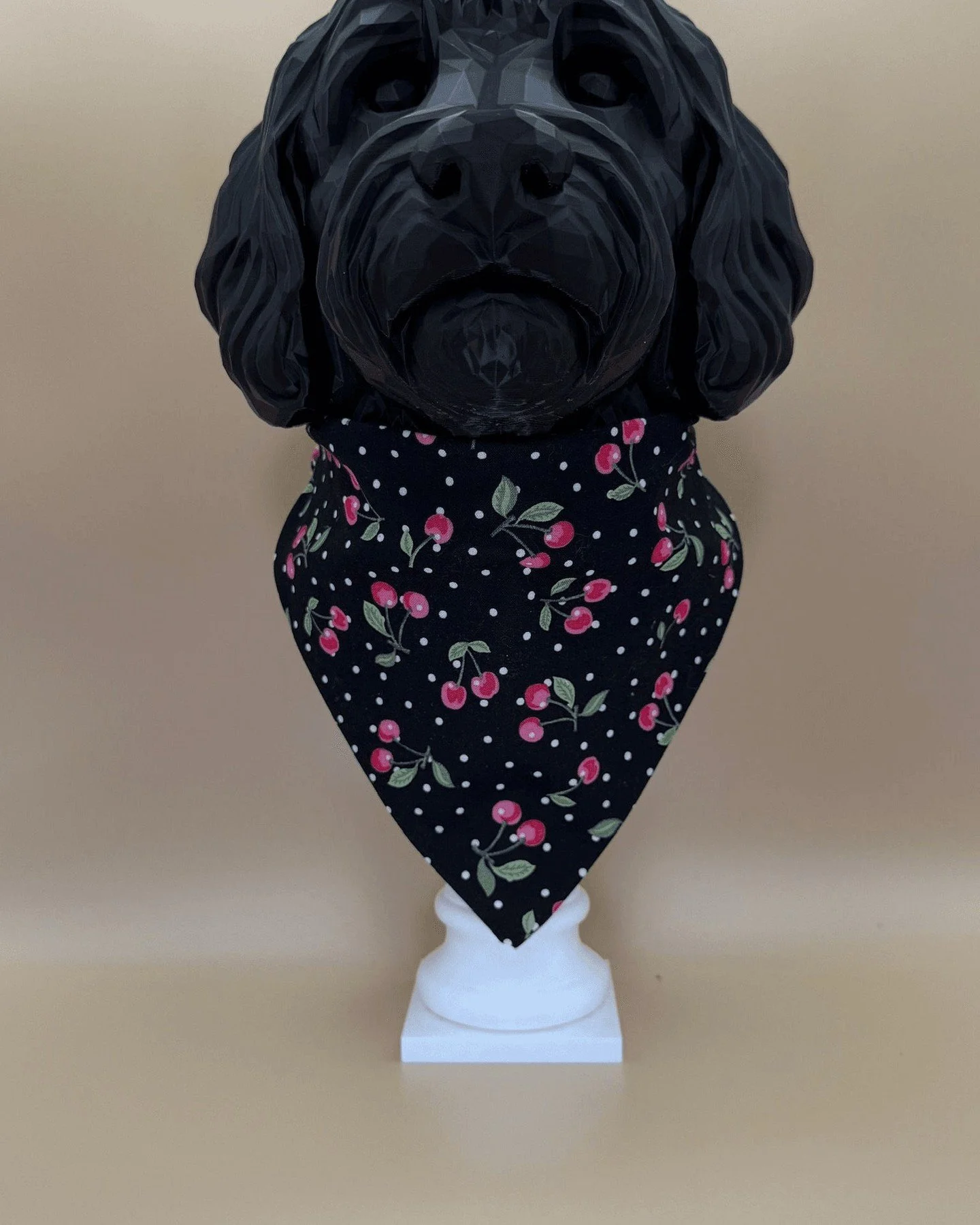 The Cherry Pop Art Dog Bandana is made for pups who love to stand out. Featuring a reversible design for two fun looks in one, plus a comfortable elastic neck strap for easy, everyday wear.

Perfect for photos, walks, and pups with big personality.


