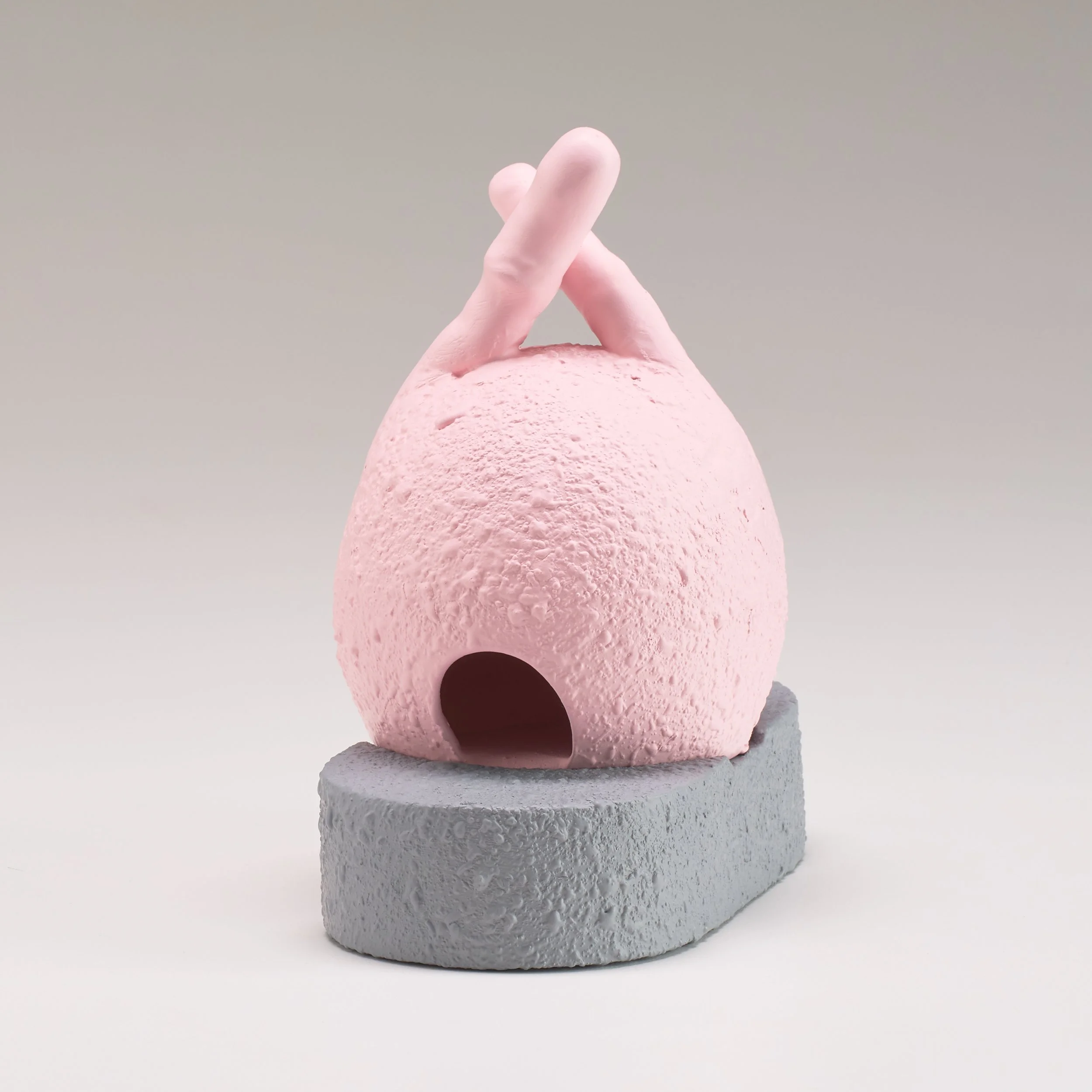 Feathered Bed Fellow, 2023 Ceramic, Catalyzed Polyurethane, Epoxy Resin, Acrylic 4 x 3 3/4 x 2 7/8 in.