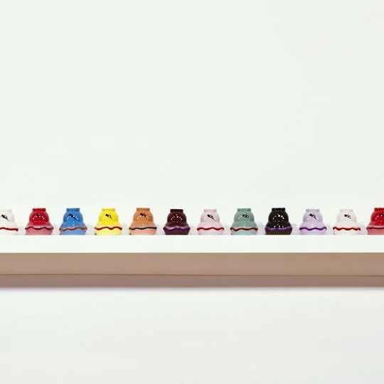 Farouk Sake Cups, 2004
ceramic, each cup 1.75 x 2 x 2 in.