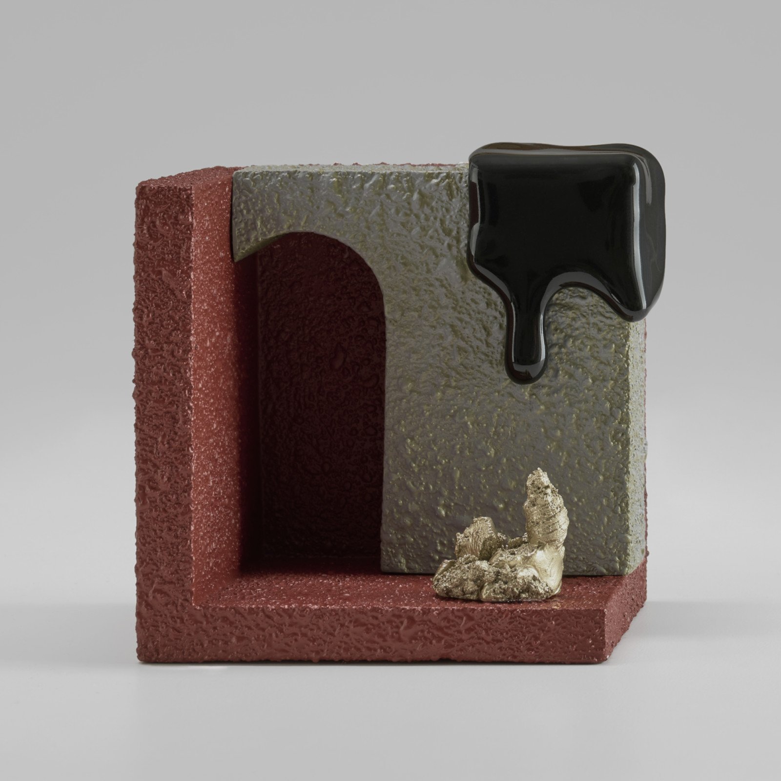 Curtain of Oblivion, 2021 Ceramic, glaze, catalyzed polyurethane, and epoxy resin 4½ × 4½ × 4¼ in.