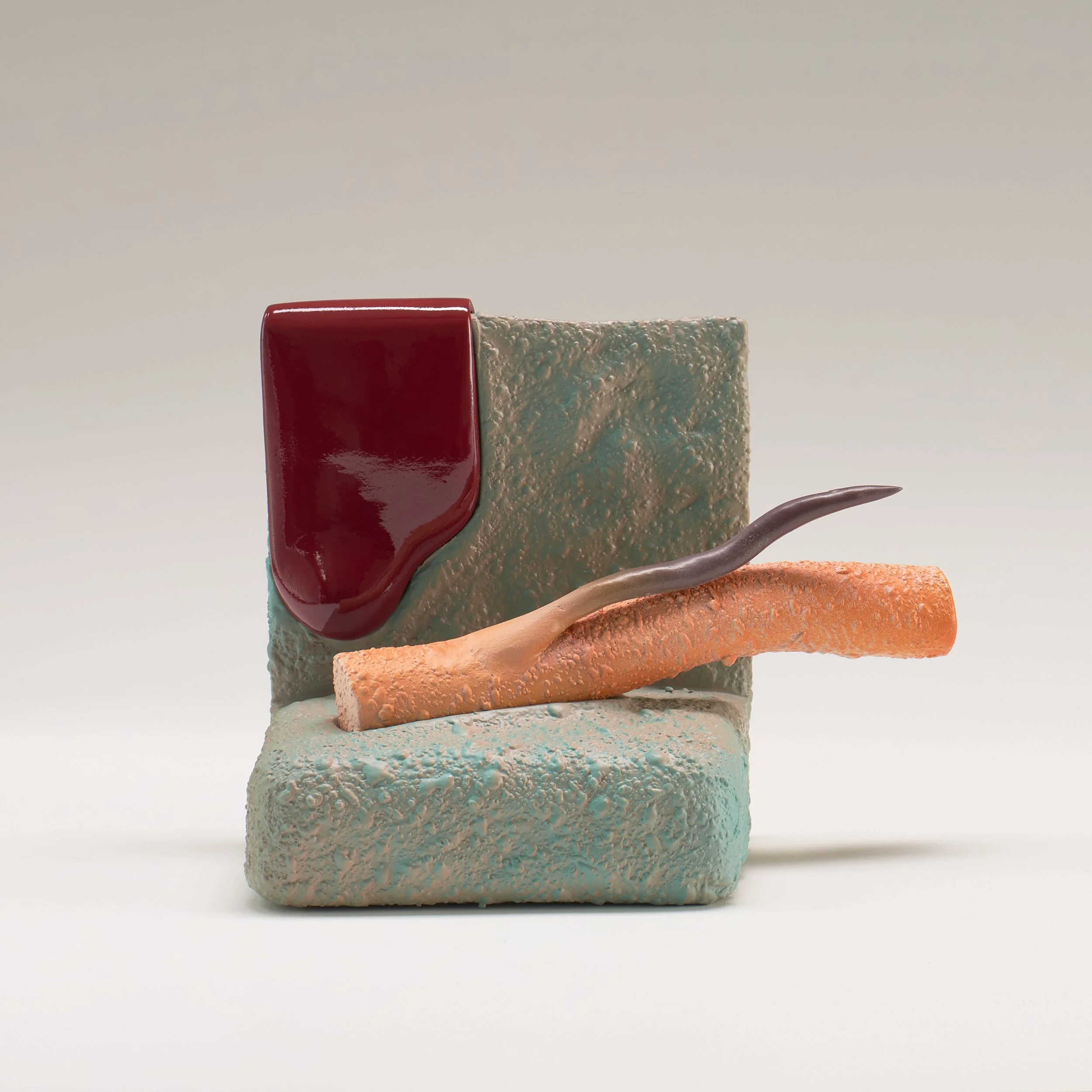 Dormant Informant, 2023 Ceramic, Glaze, Catalyzed Polyurethane, Epoxy Resin 5 7/8 x 3 3/8 x 5 1/2 in.