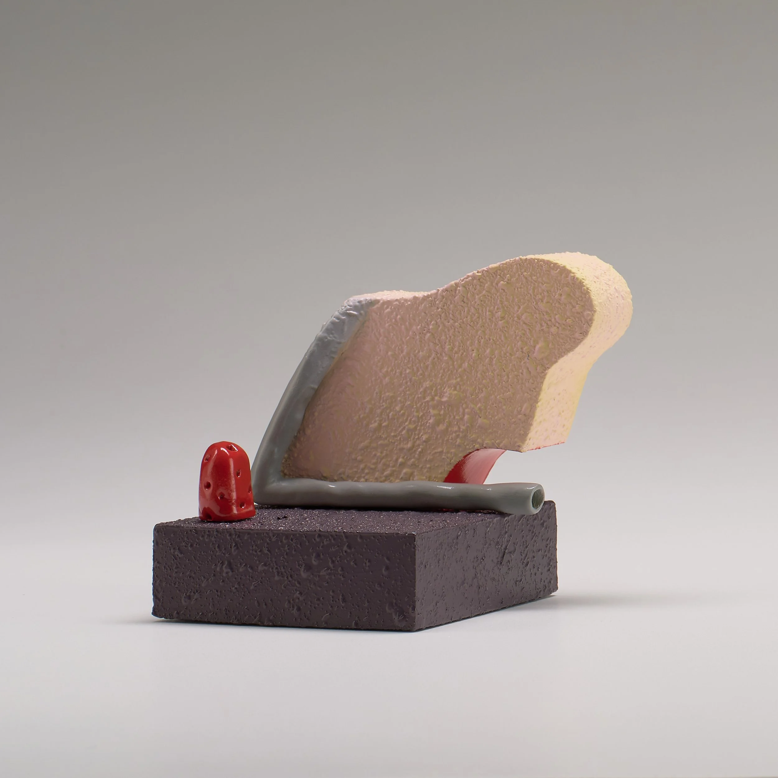 Applehattan, 2025 Ceramic, Glaze, Catalyzed Polyurethane, Epoxy Resin, Acrylic 5 x 5 x 5 3/4 in.