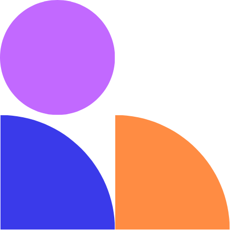 Colorful pie chart with purple, blue, and orange segments.