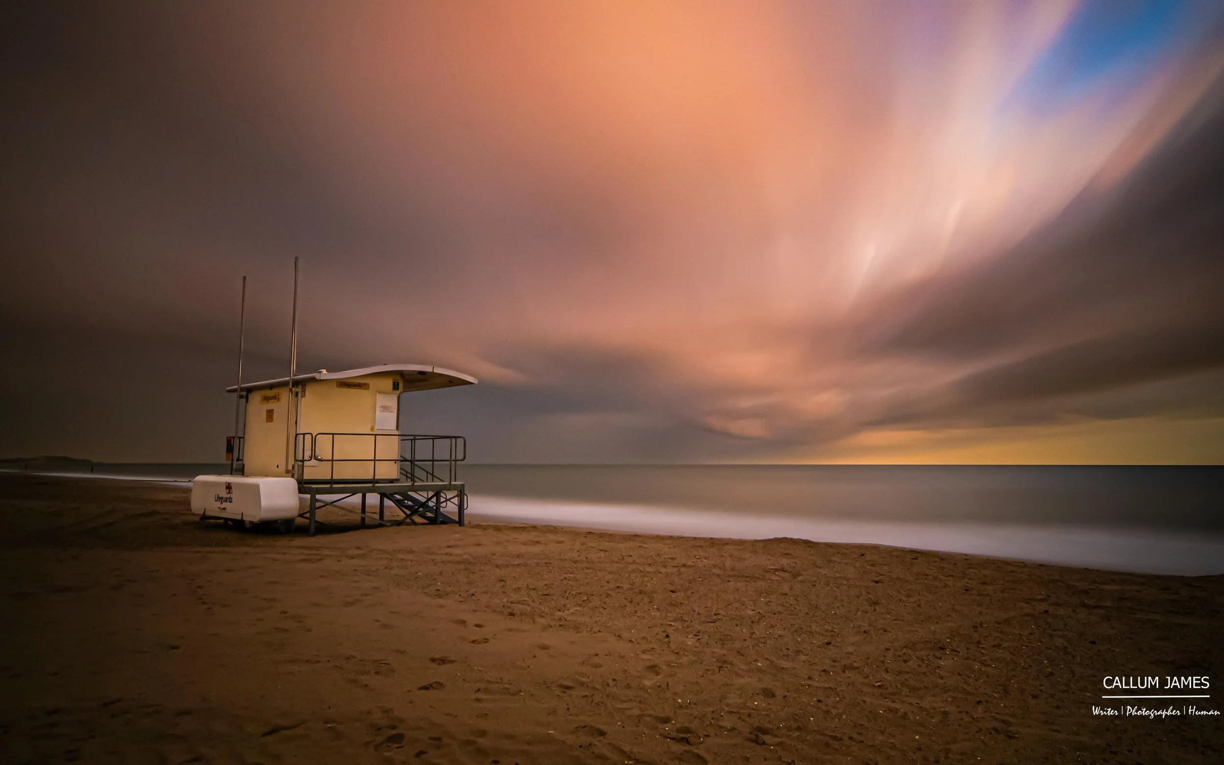Dramatic Sky Beyond Lifeguard Station | Bournemouth Beach, Dorset